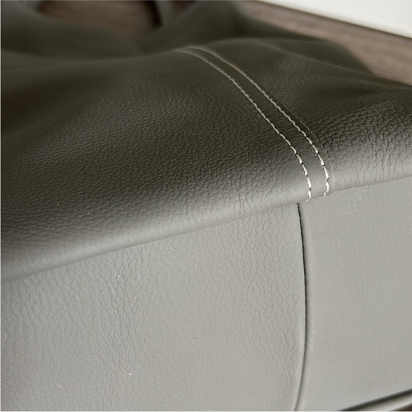 NWOT Gray Leather Tote Bag - Picture 8 of 12